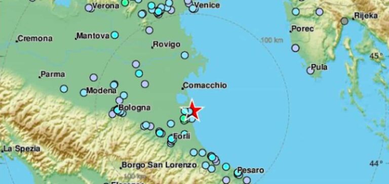 Scossa di terremoto di magnitudo 4.6 in provincia di Ravenna!