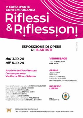 Riflessi e Riflessioni: a Salerno fino all'11 ottobre 2020 la prestigiosa kermesse d'arte contemporanea